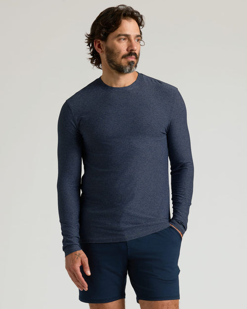 Dark Heather Fiord Active Long Sleeve Crew T-Shirt