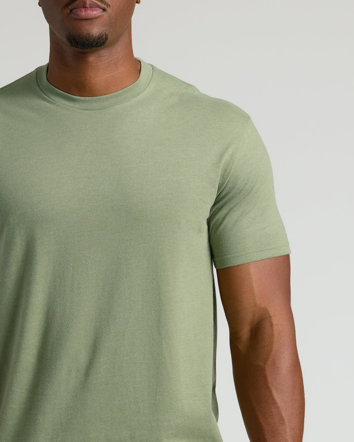 Dark Heather Bay Green Tall Straight Hem Crew Neck T Shirt