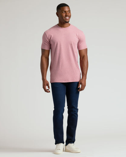 Light Heather Boysenberry Tall Straight Hem Crew Neck T-Shirt