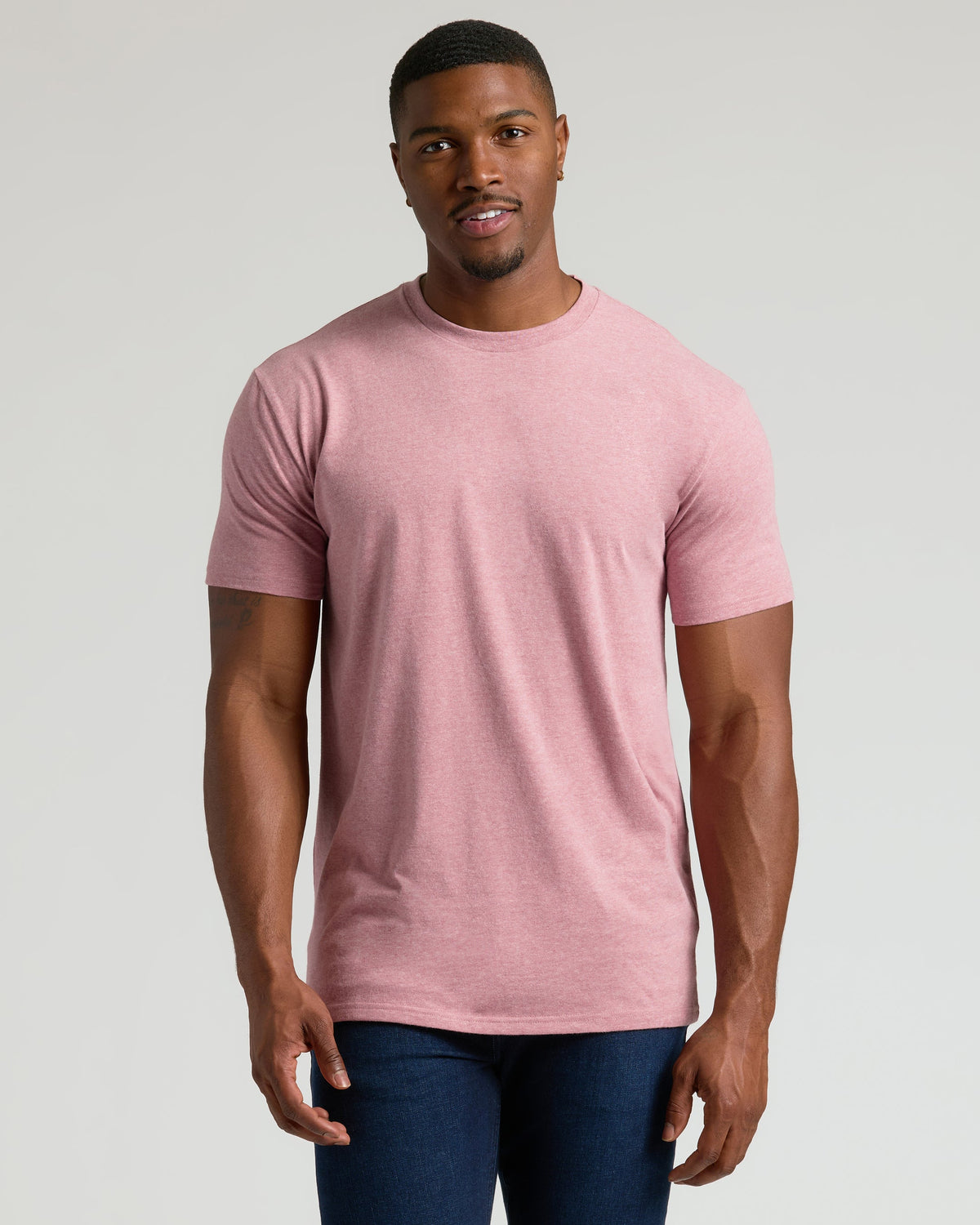 Light Heather Boysenberry Tall Straight Hem Crew Neck T-Shirt