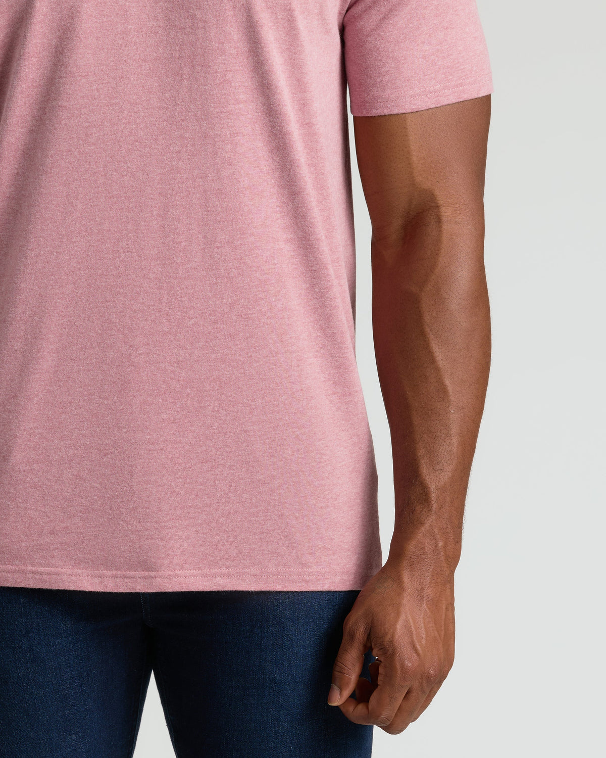 Light Heather Boysenberry Tall Straight Hem Crew Neck T-Shirt