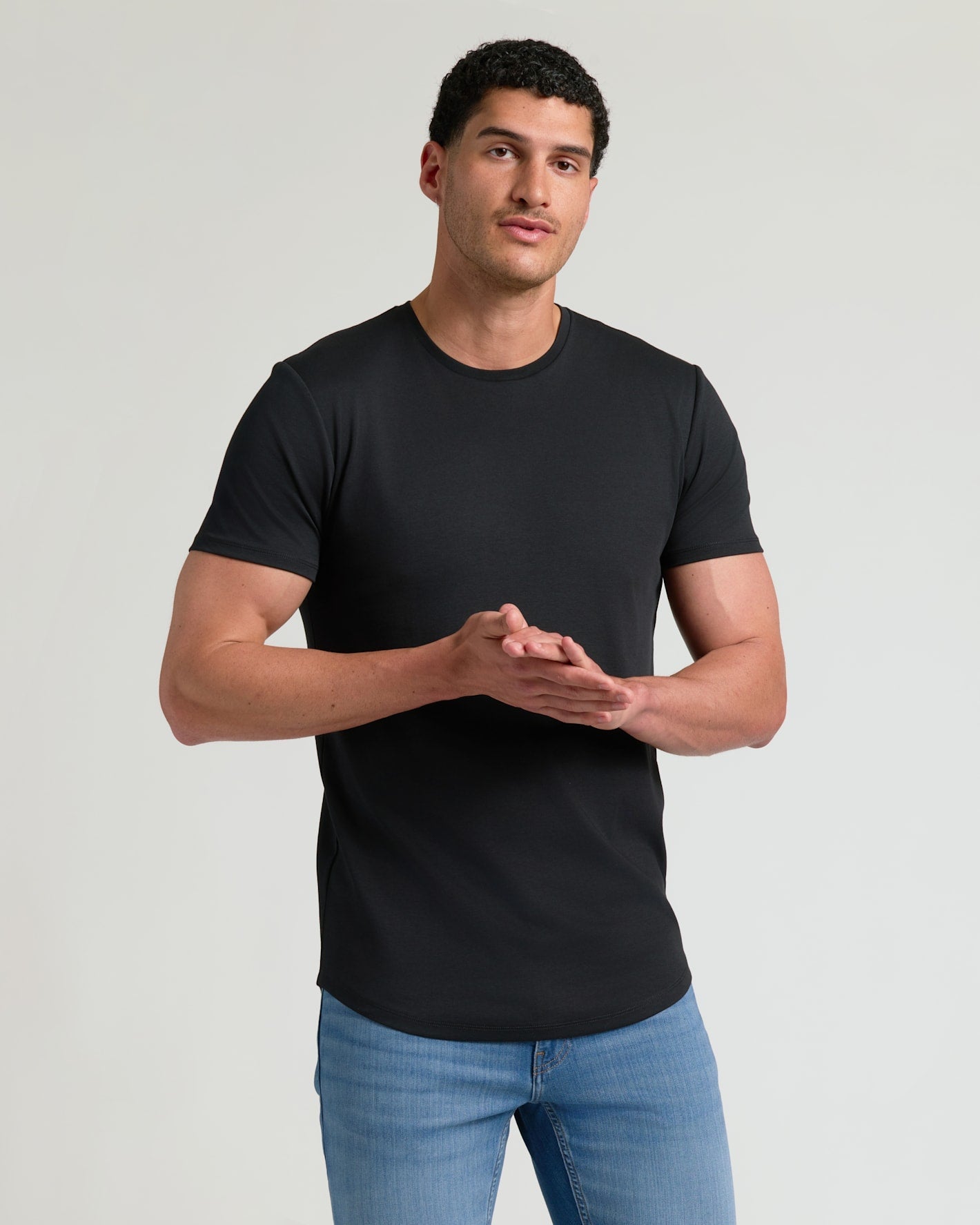 Tall Pima Cotton Blend Curved Hem Crew 4-Pack