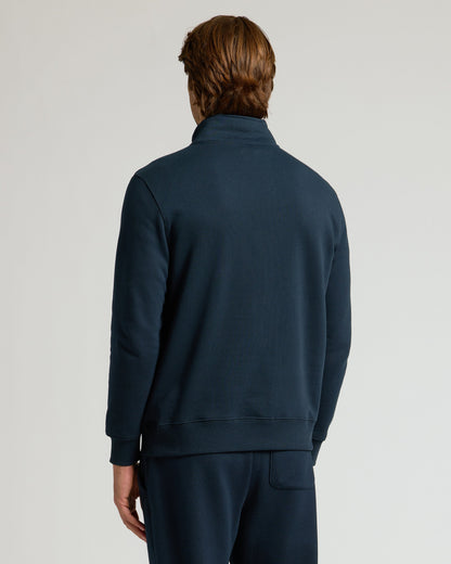 Navy Quarter Zip Fleece Sweatshirt