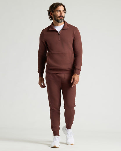 Carob Quarter Zip Fleece Sweatshirt