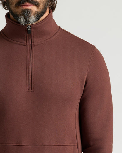 Carob Quarter Zip Fleece Sweatshirt