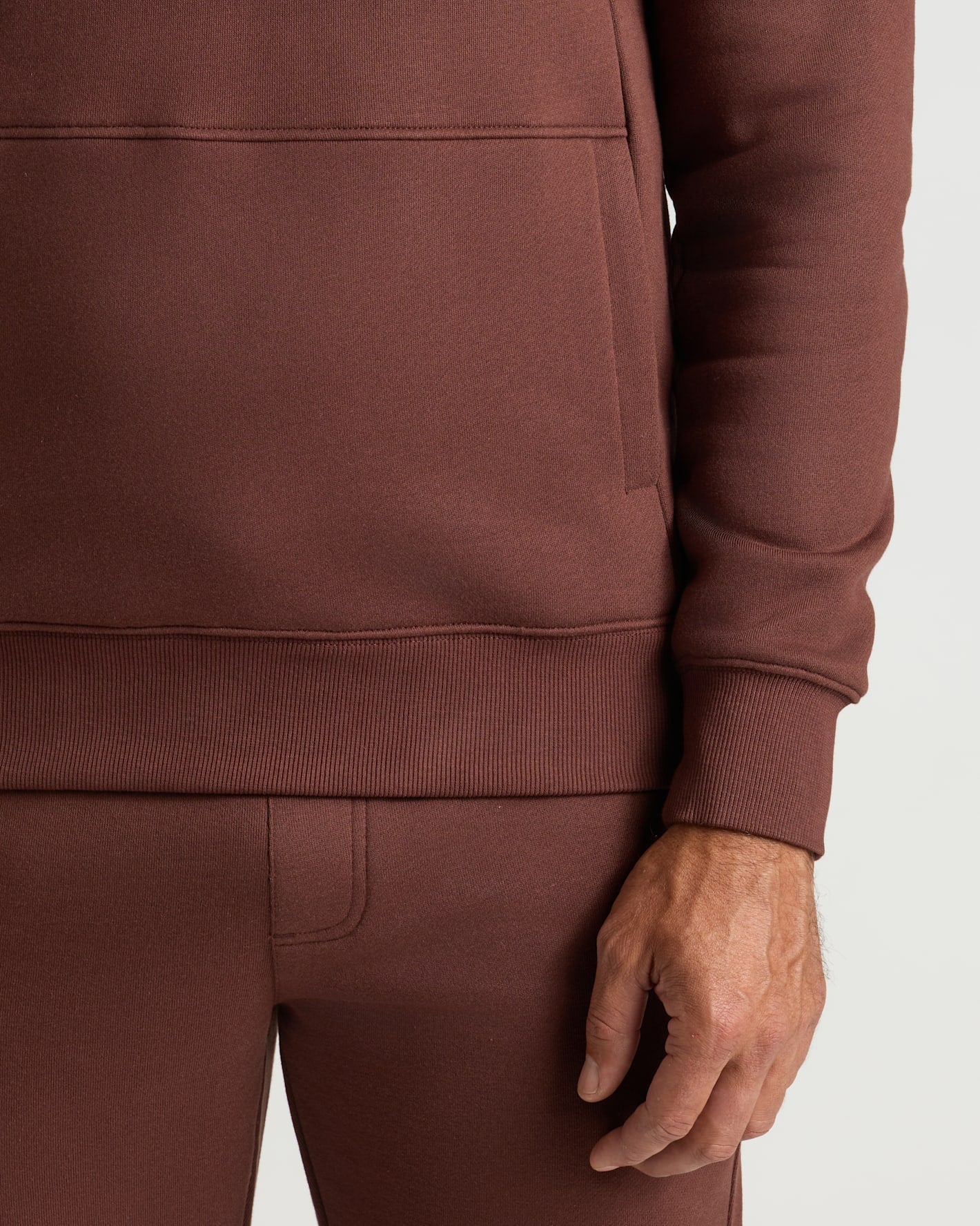 Carob Quarter Zip Fleece Sweatshirt