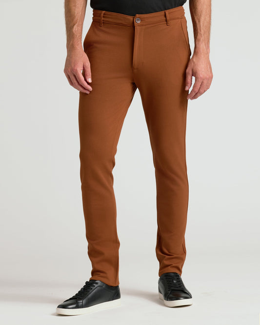 Suede Brown Slim Comfort Knit Chino Pant
