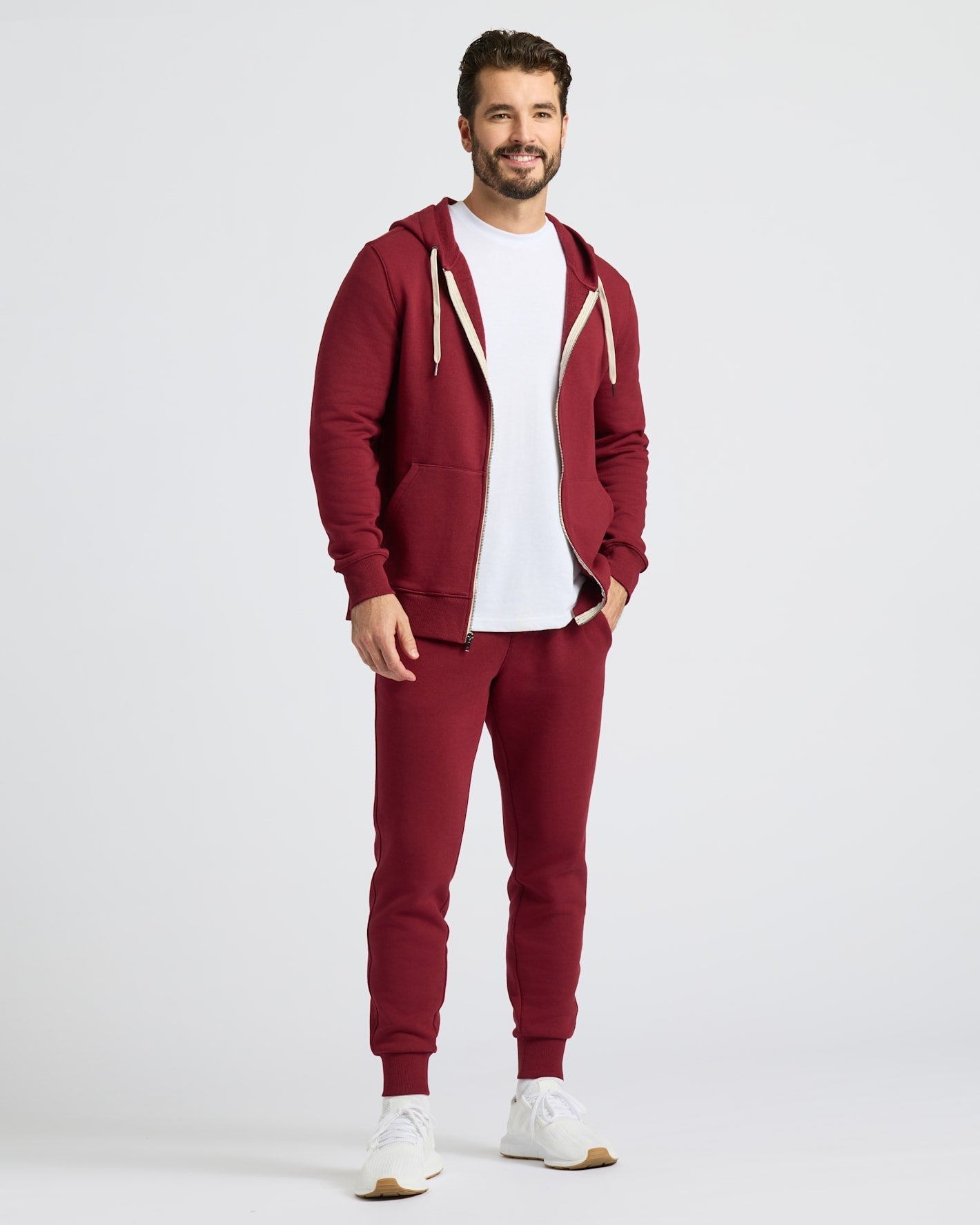 Dark Maroon Fleece French Terry Joggers