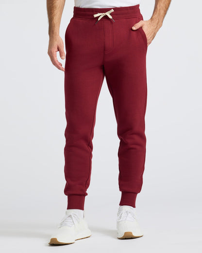 Dark Maroon Fleece French Terry Joggers