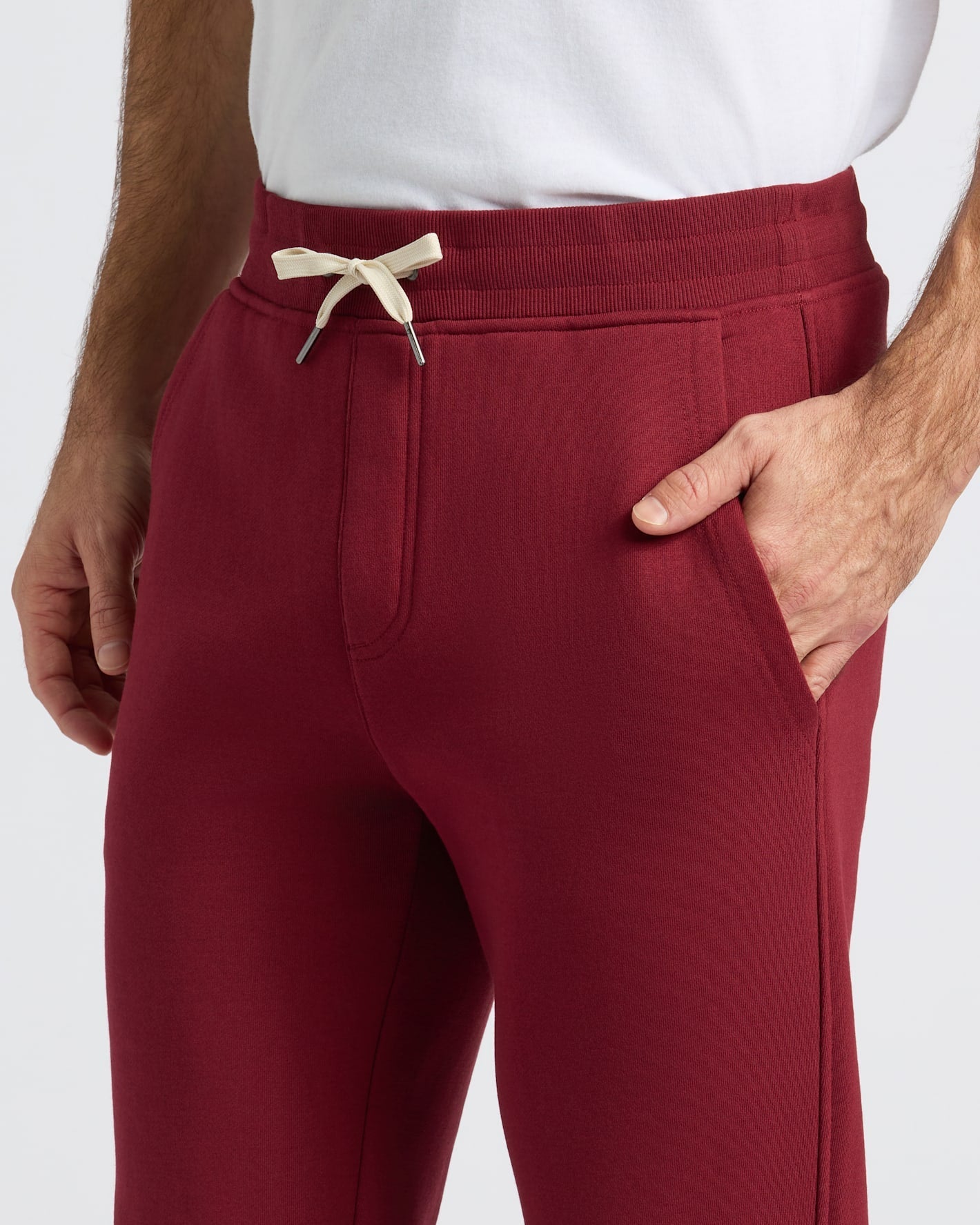 Dark Maroon Fleece French Terry Joggers