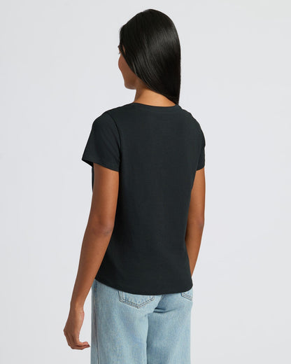 Womens Black Slub Scoop Neck Tee 4-Pack
