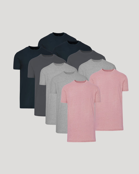 Tall Straight Hem Crew Neck T-Shirt 10-Pack