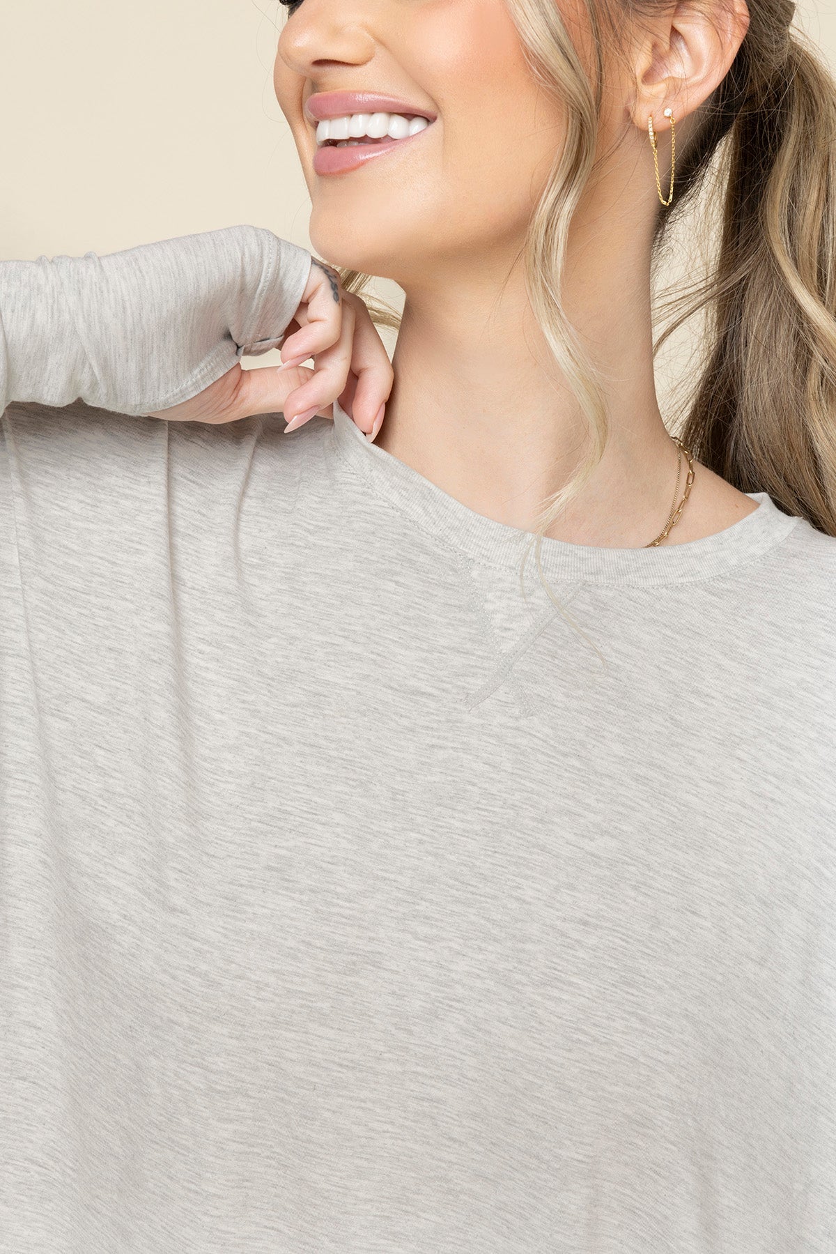 The Perfect Long Sleeve Top - Heather Grey