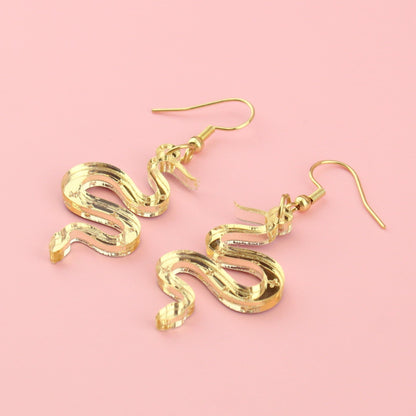 There's a Snake in My Boot Gold Earrings