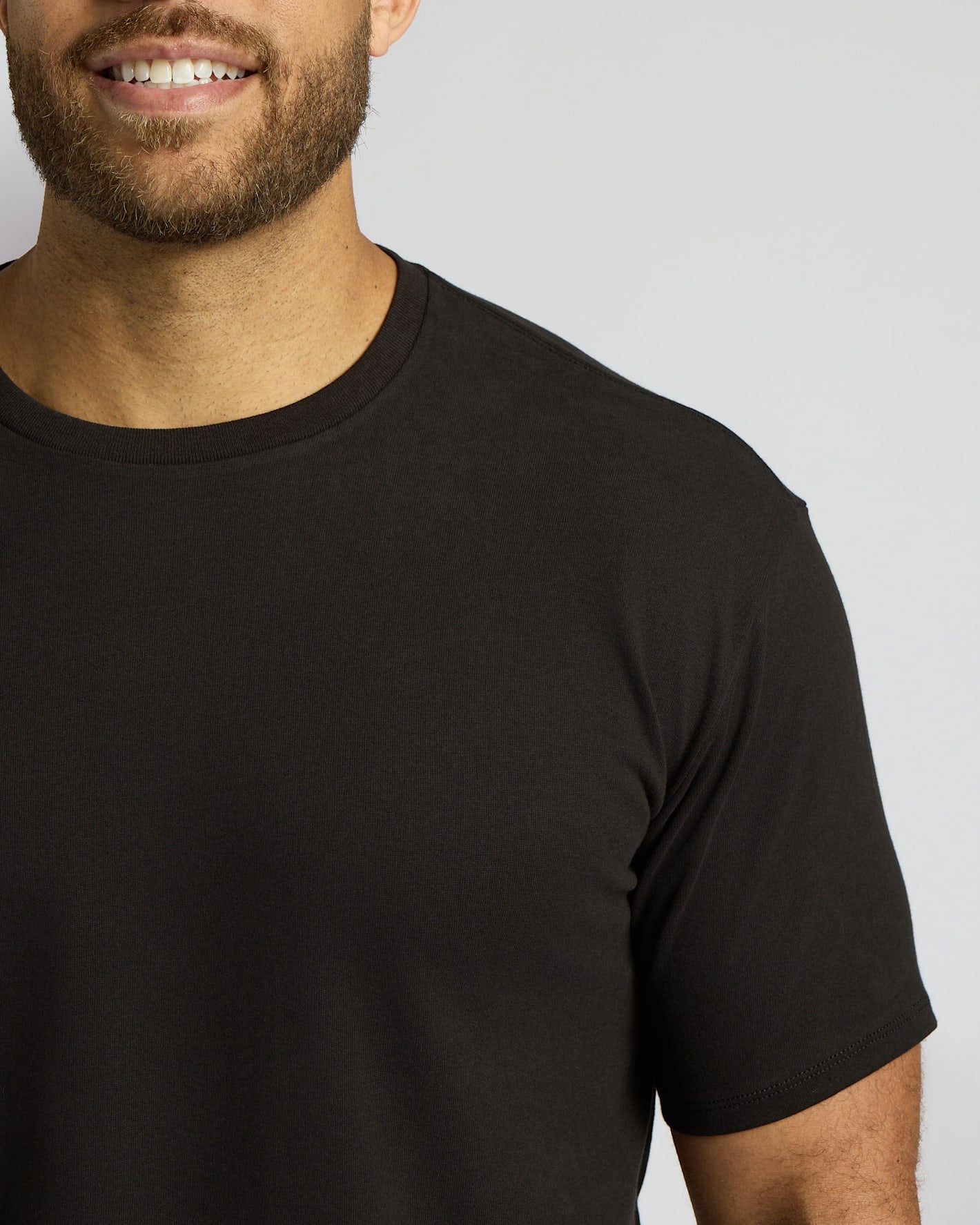Black Tall Heavyweight Curved Hem Crew