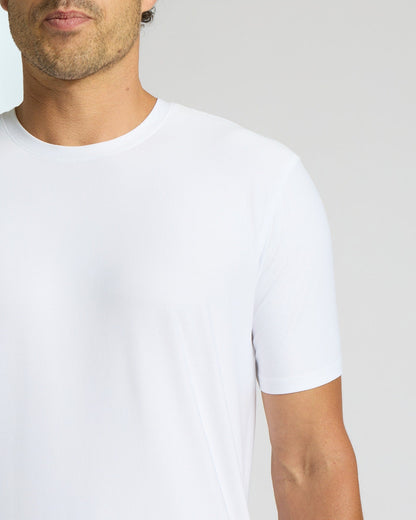 White Active Curved Hem Crew