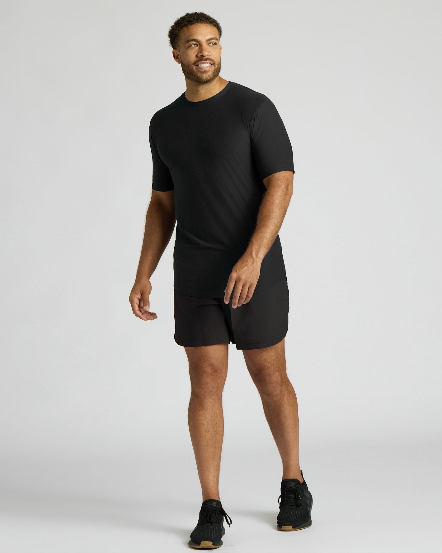 Black Tall Active Curved Hem Crew