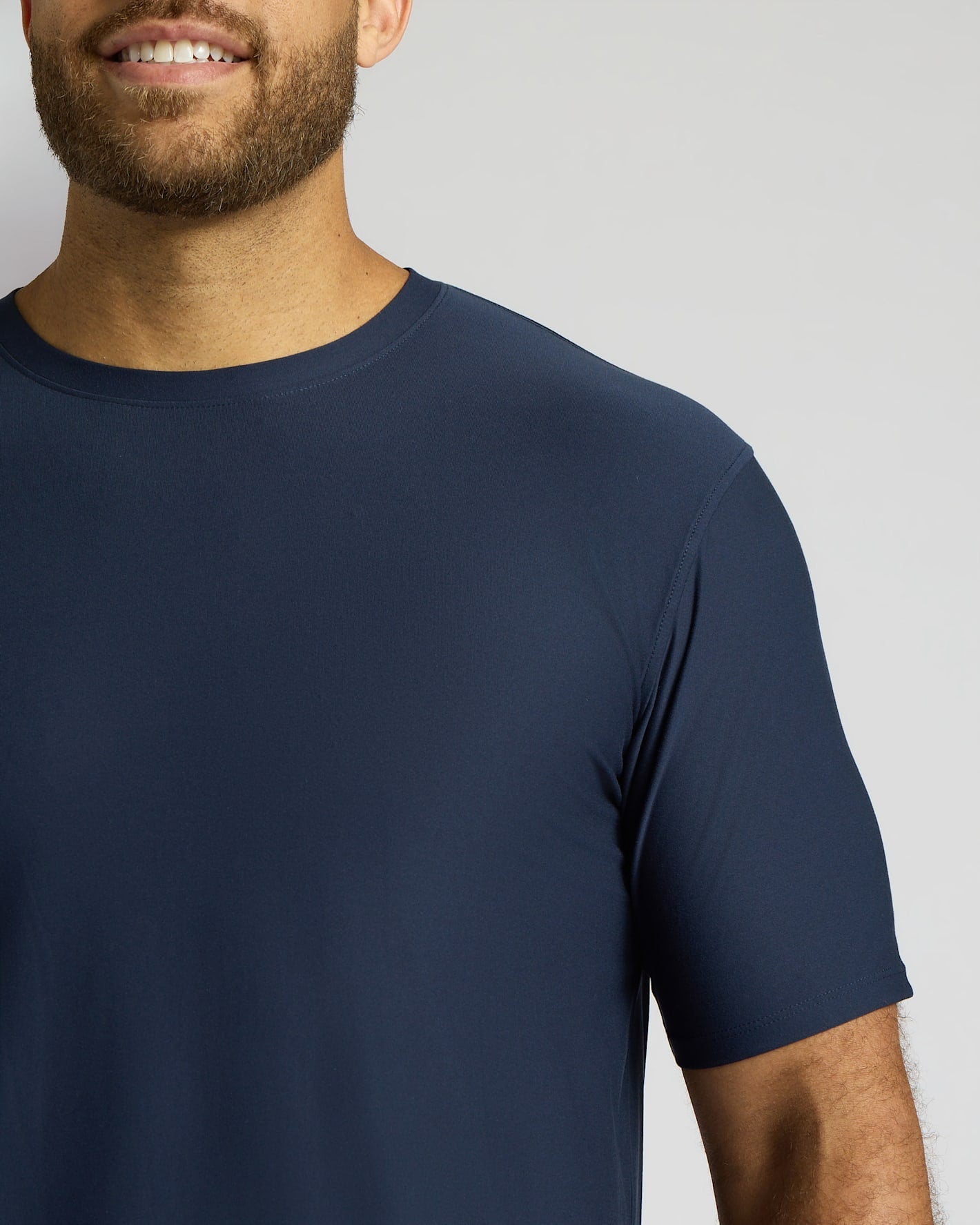 Navy Tall Active Curved Hem Crew