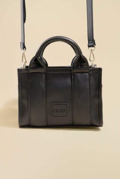 Vegan Leather Baby Sloane Tote - Black