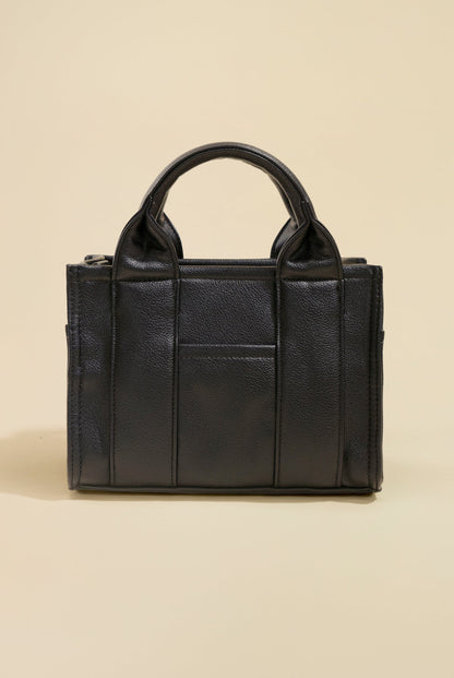 Vegan Leather Baby Sloane Tote - Black
