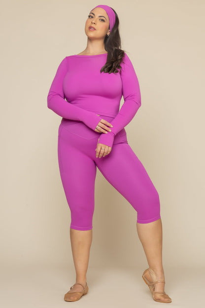 Your Favorite Reversible Long Sleeve Top (Cropped) - Royal Orchid
