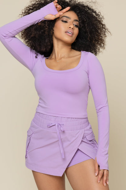 Your Favorite Reversible Long Sleeve Top (Cropped) - Mystic Purple