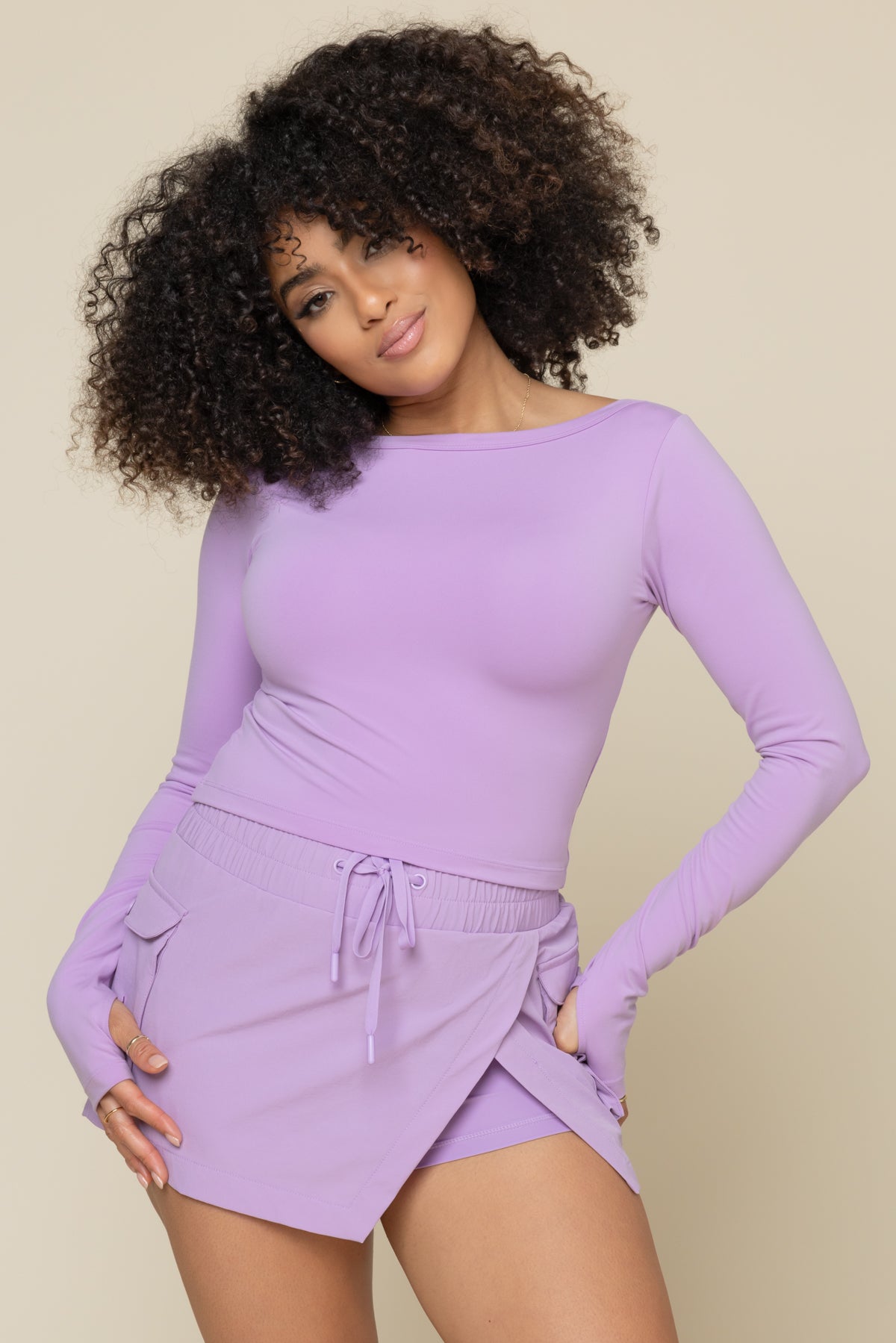 Your Favorite Reversible Long Sleeve Top (Cropped) - Mystic Purple