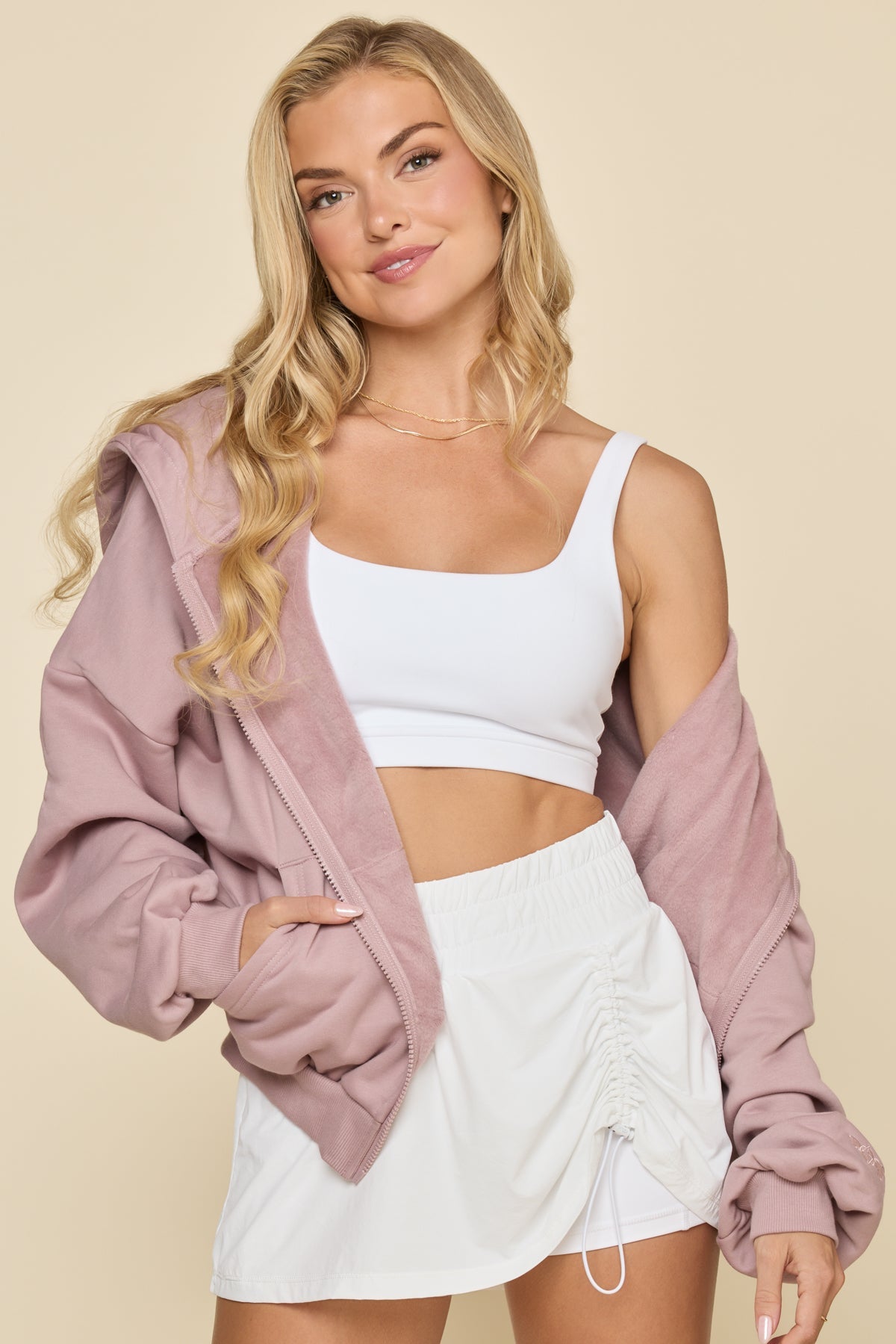Zip Cloud Hoodie - Blush