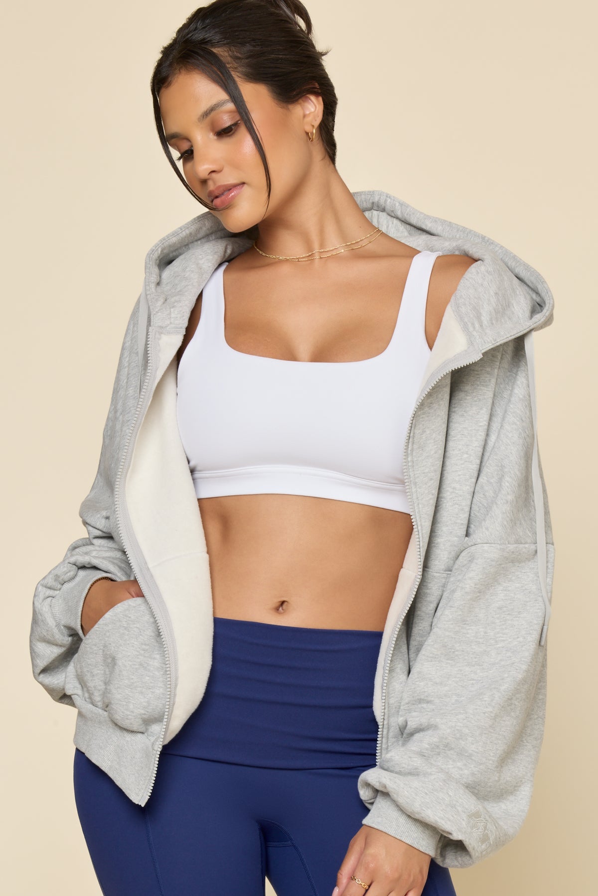 Zip Cloud Hoodie - Heather Grey