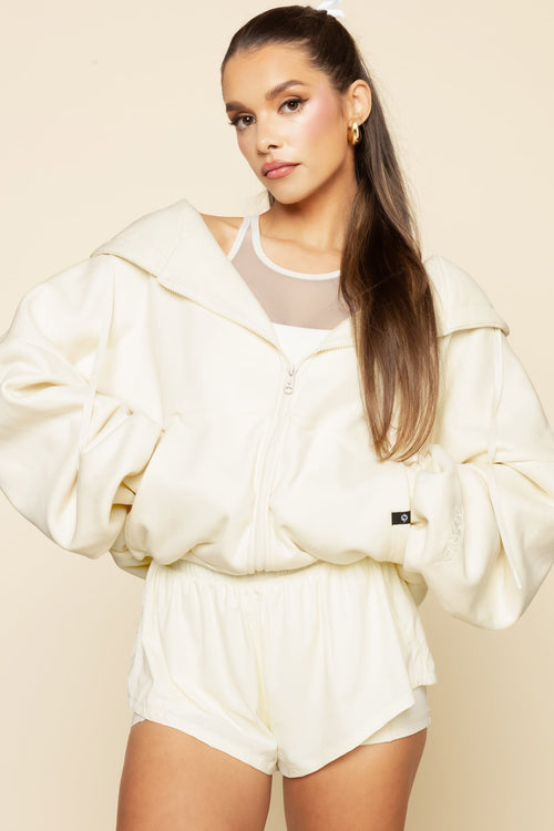 Zip Cloud Hoodie - Ivory