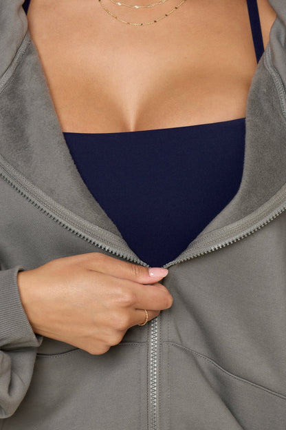 Zip Cloud Hoodie - Smoke