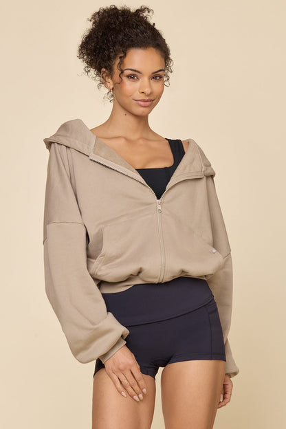 Zip Cloud Hoodie - Taupe