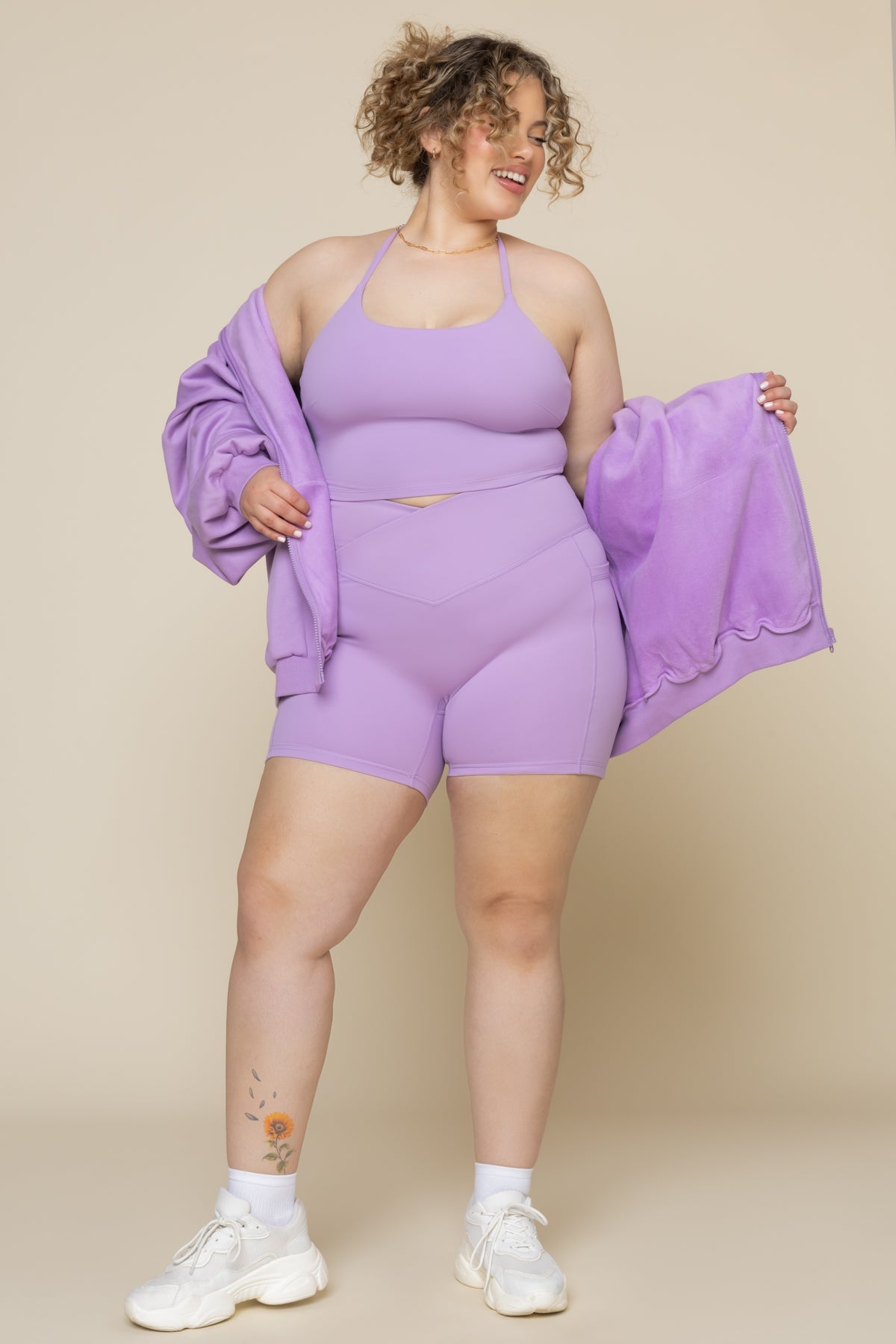 Crisscross Hourglass® Midi Short with Pockets - Mystic Purple