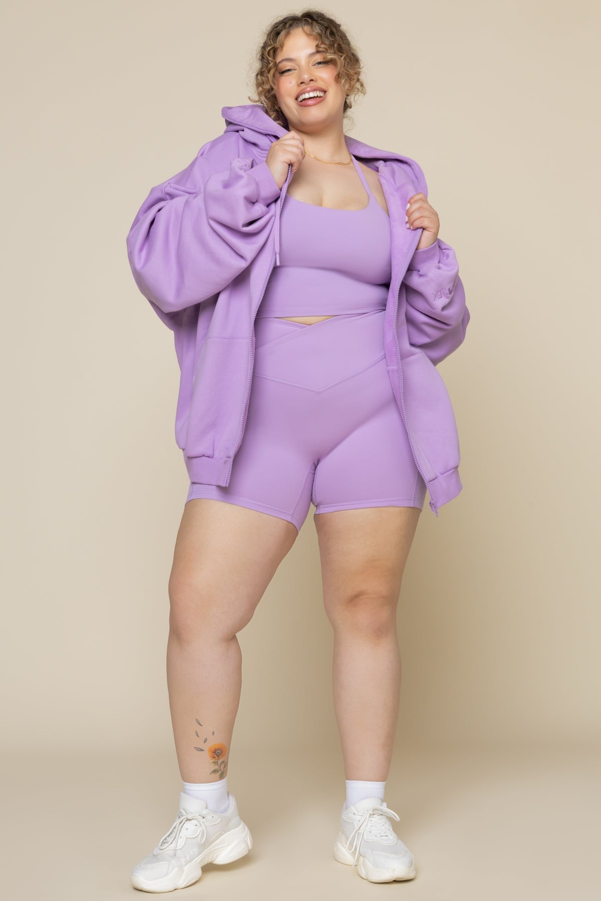 Crisscross Hourglass® Midi Short with Pockets - Mystic Purple