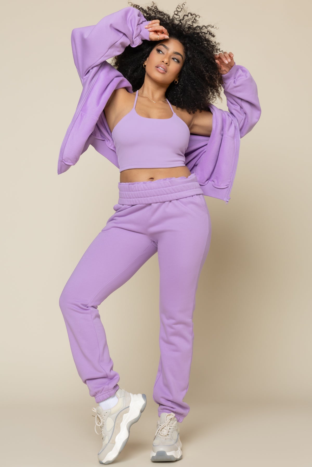 Cloud Rollover Sweatpant - Mystic Purple