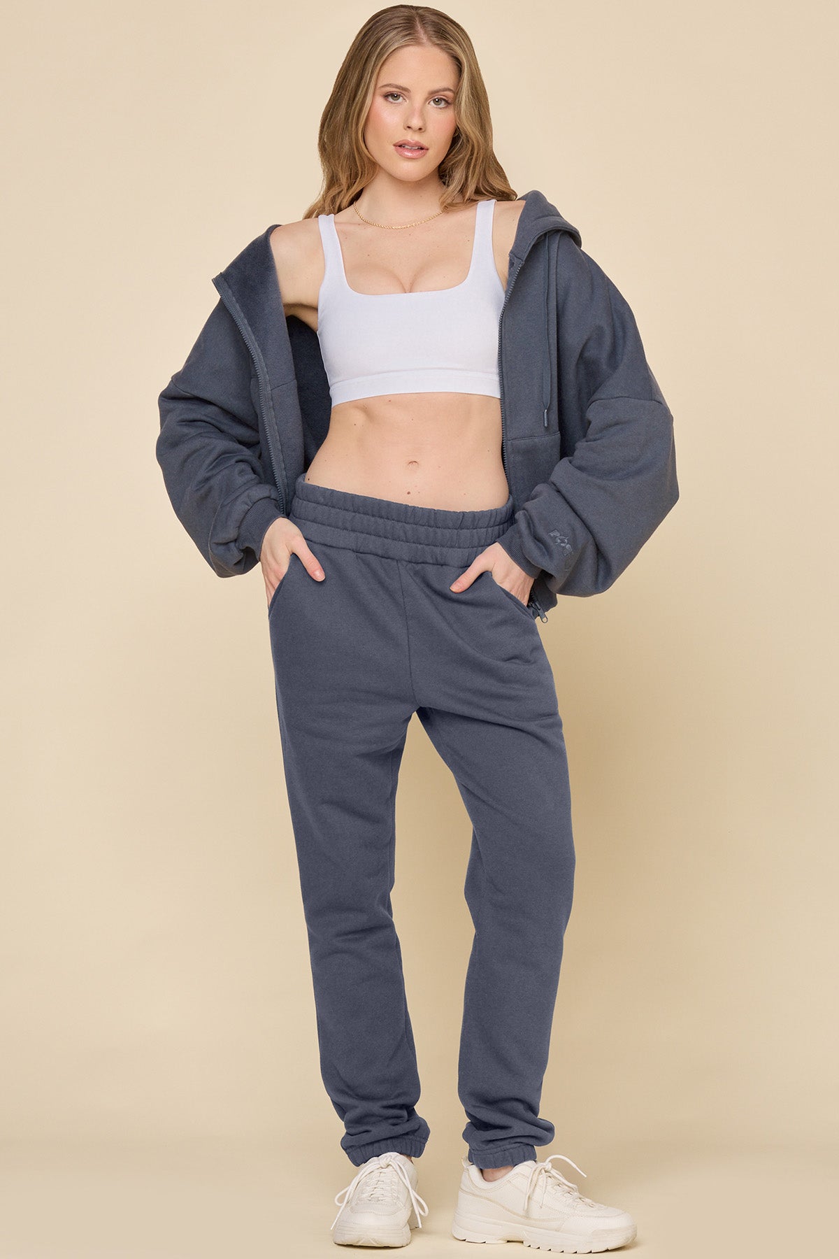Zip Cloud Hoodie - Denim Blue