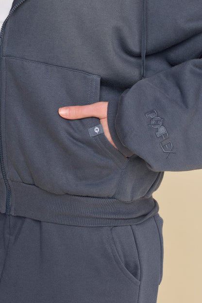Zip Cloud Hoodie - Denim Blue