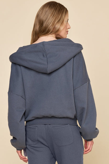 Zip Cloud Hoodie - Denim Blue