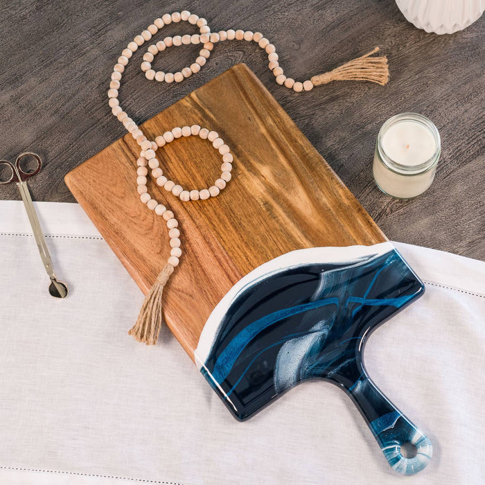 Acacia Wood Resin Art Charcuterie Board - Large Acacia Wood Resin Art Charcuterie Board - Large Home