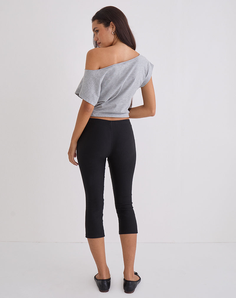 Asla Cropped Capri Trouser in Stretch Tailoring Black