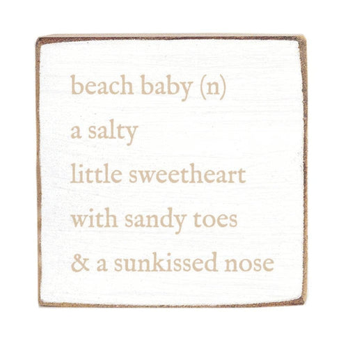 Beach Baby Definition Block Sign | Coastal Decor Beach Baby Definition Wood Block Sign | Coastal Nursery Decor | Rustic Marlin Kids