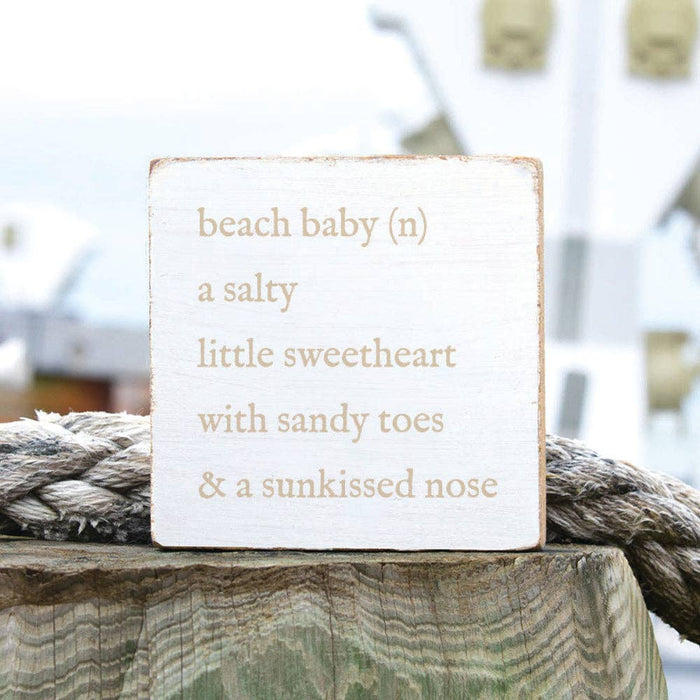 Beach Baby Definition Block Sign | Coastal Decor Beach Baby Definition Wood Block Sign | Coastal Nursery Decor | Rustic Marlin Kids