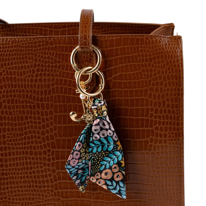Black Floral Satin Keychain Black Floral Satin Keychain Accessories