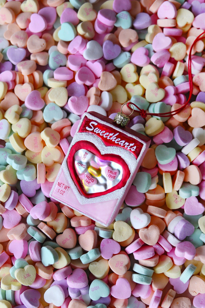 Box of Sweehearts Glass Ornament