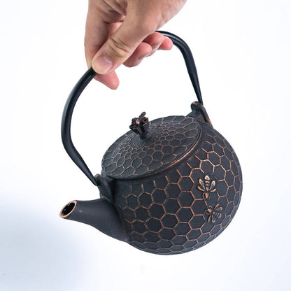 Bronze Honeycomb Cast Iron Tea Pot, 32 oz
