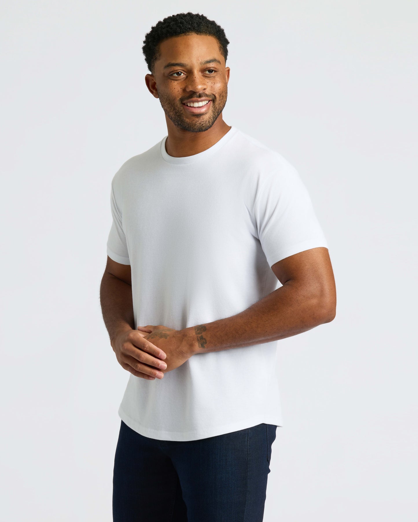 White Curved Hem Classic Crew Neck 6-Pack