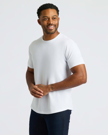 White Curved Hem Classic Crew Neck 6-Pack