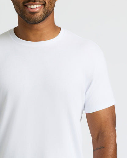 White Curved Hem Classic Crew Neck 6-Pack