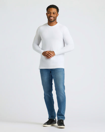 White Classic Long Sleeve Crew Neck