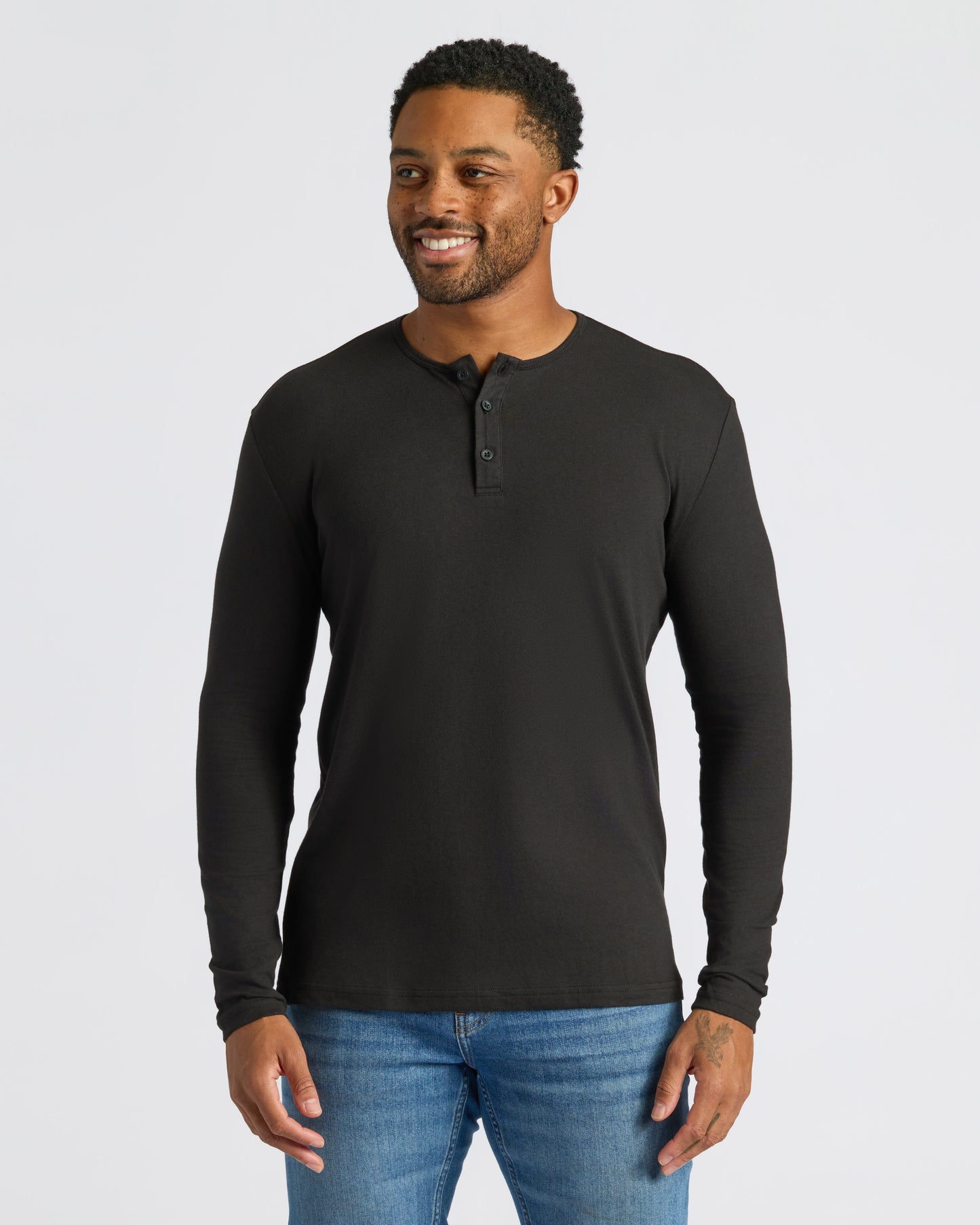 All Black Classic Henley 2-Pack